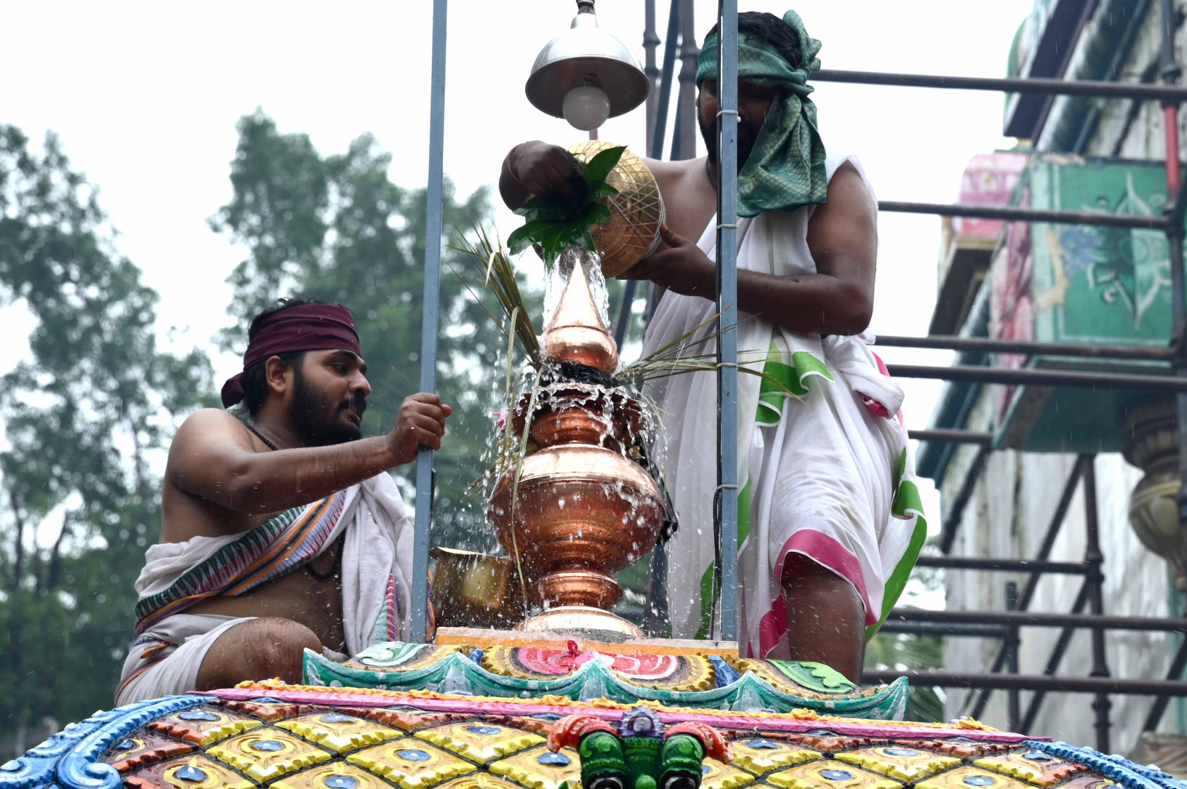 Nitya Pooja rituals at the temple